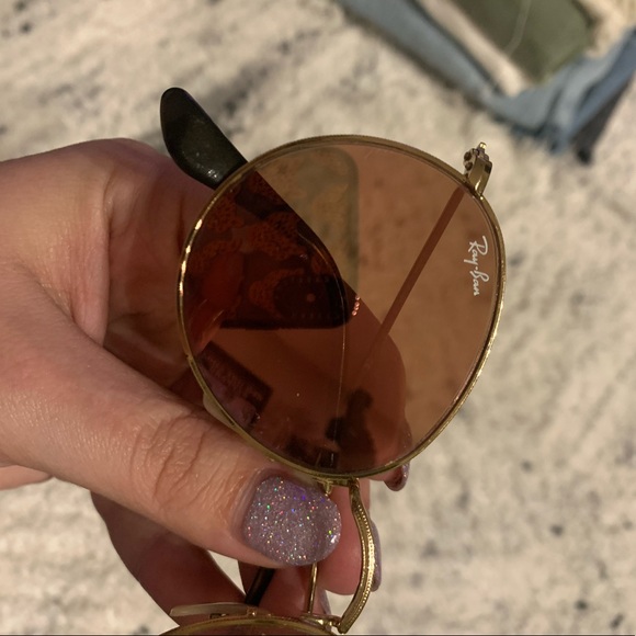 ray ban pink round flashes sunglasses - Picture 3 of 6